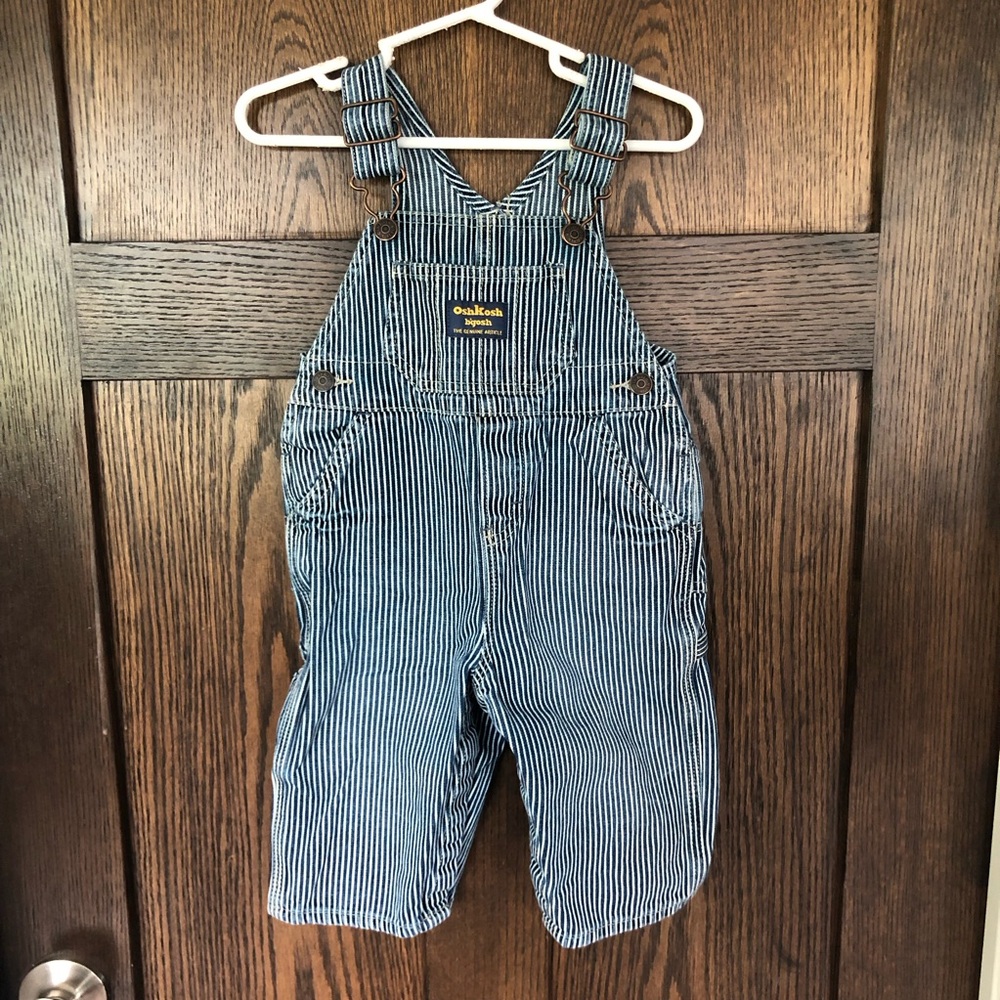 Oshkosh bgosh railroad stripe overalls 12m